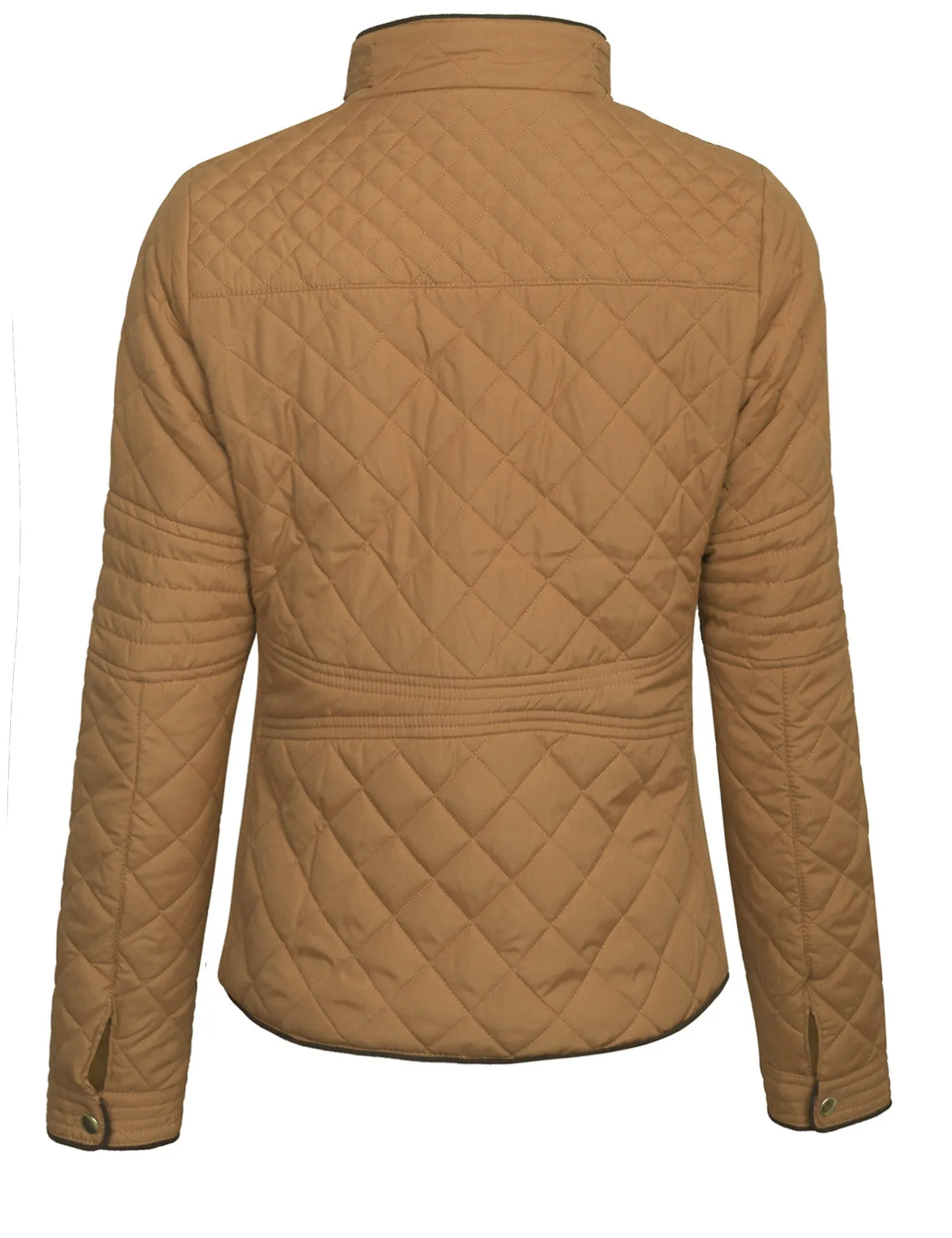 Womens Quilted Fully Lined Lightweight Zip Up Jacket S-3X