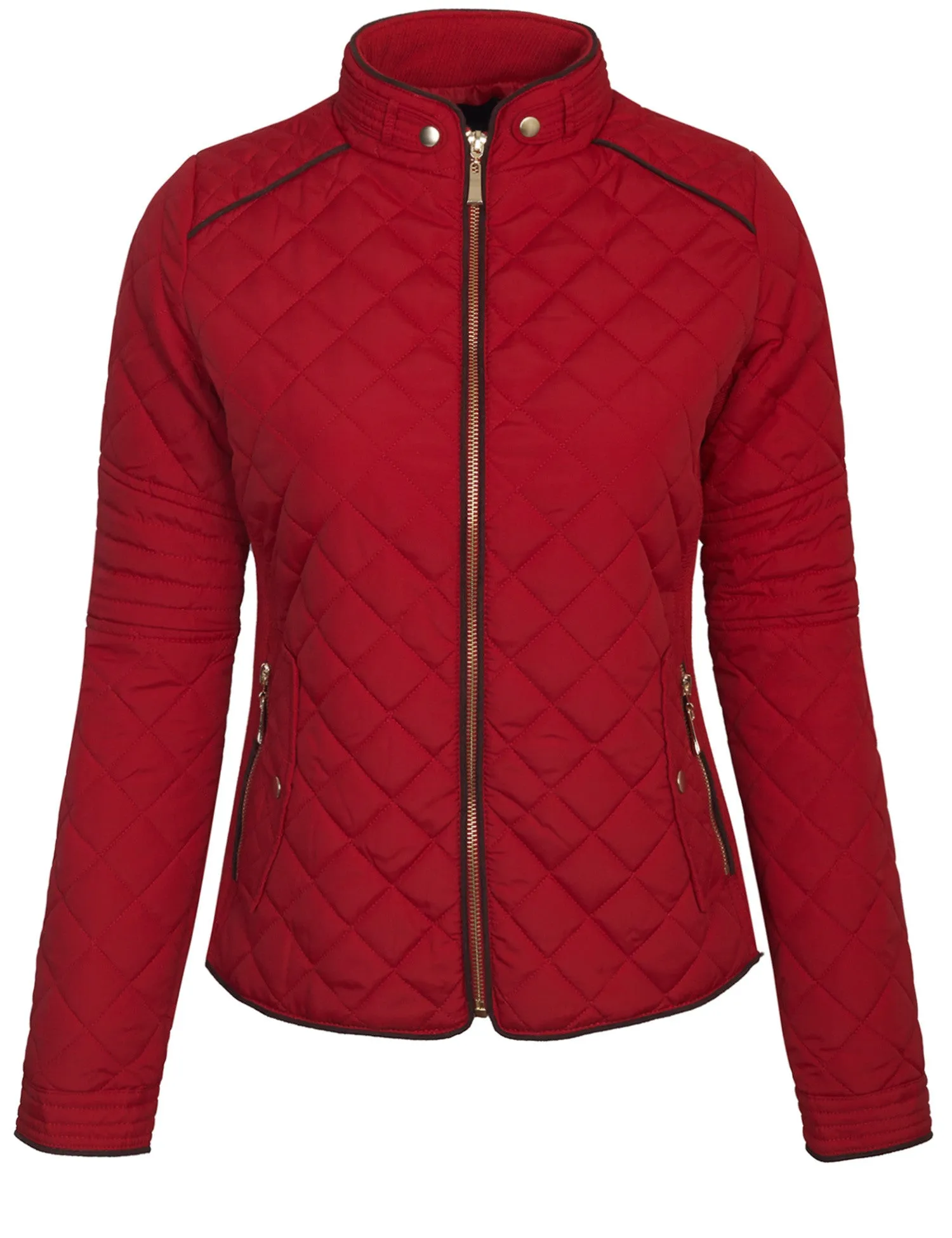 Womens Quilted Fully Lined Lightweight Zip Up Jacket S-3X