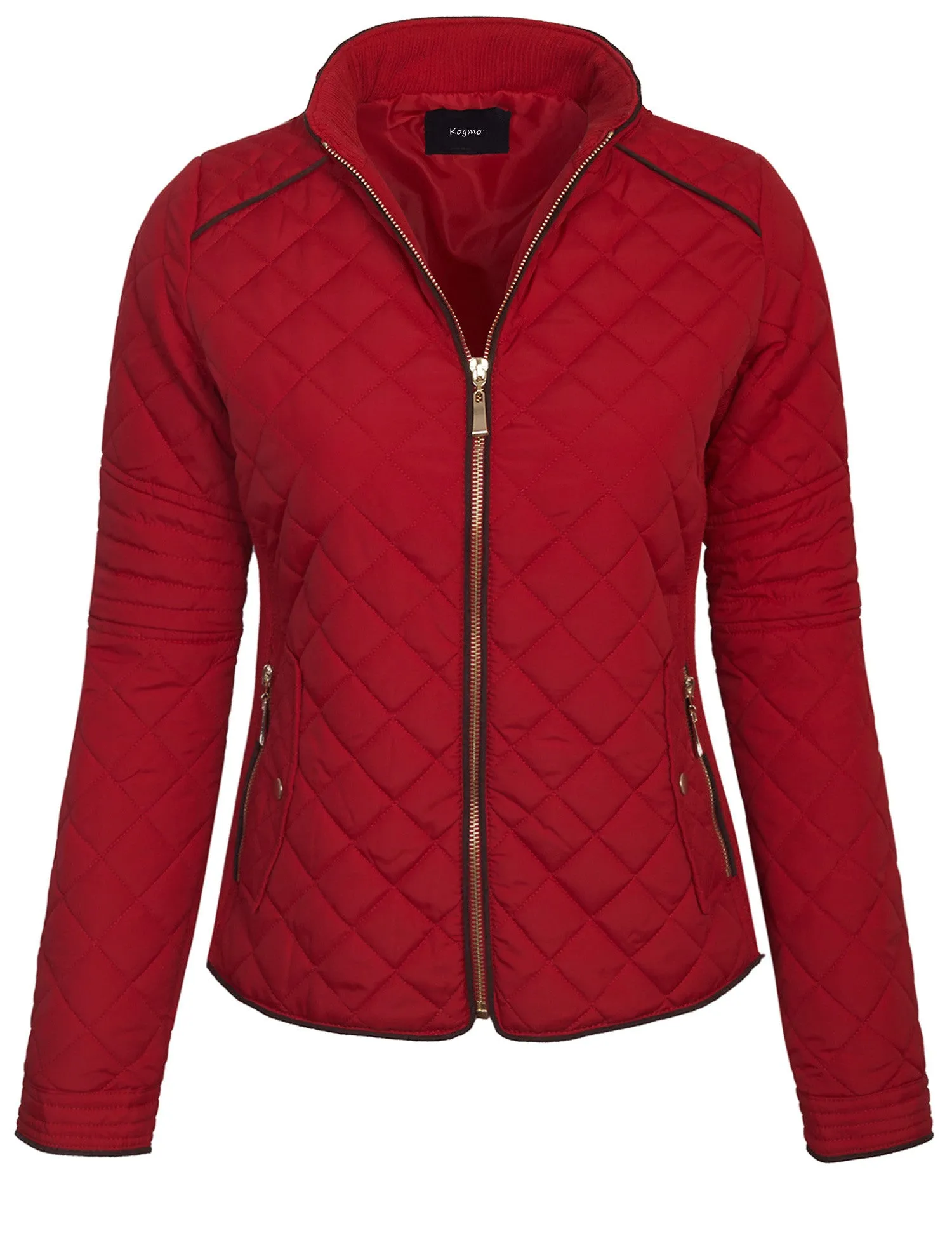 Womens Quilted Fully Lined Lightweight Zip Up Jacket S-3X