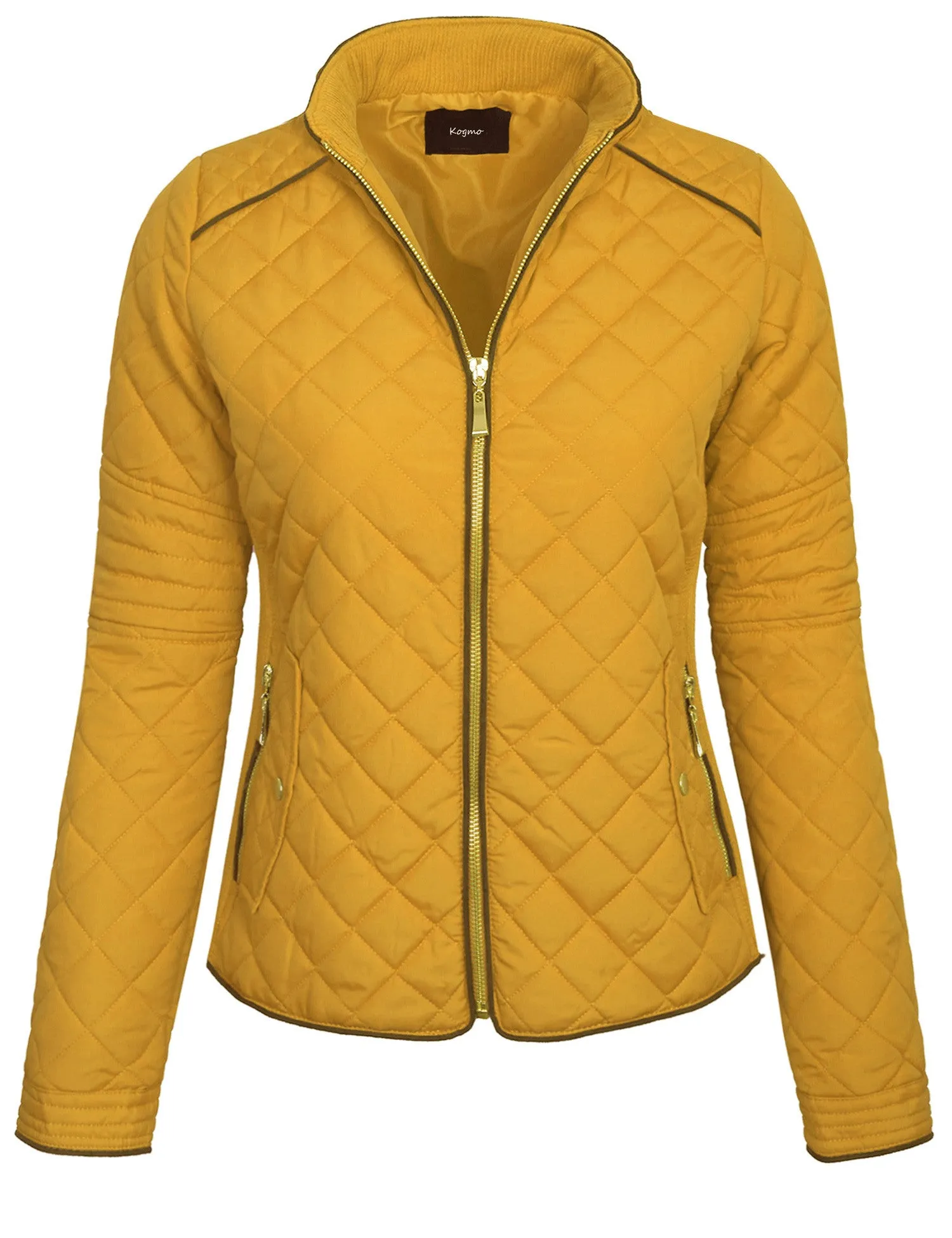 Womens Quilted Fully Lined Lightweight Zip Up Jacket S-3X