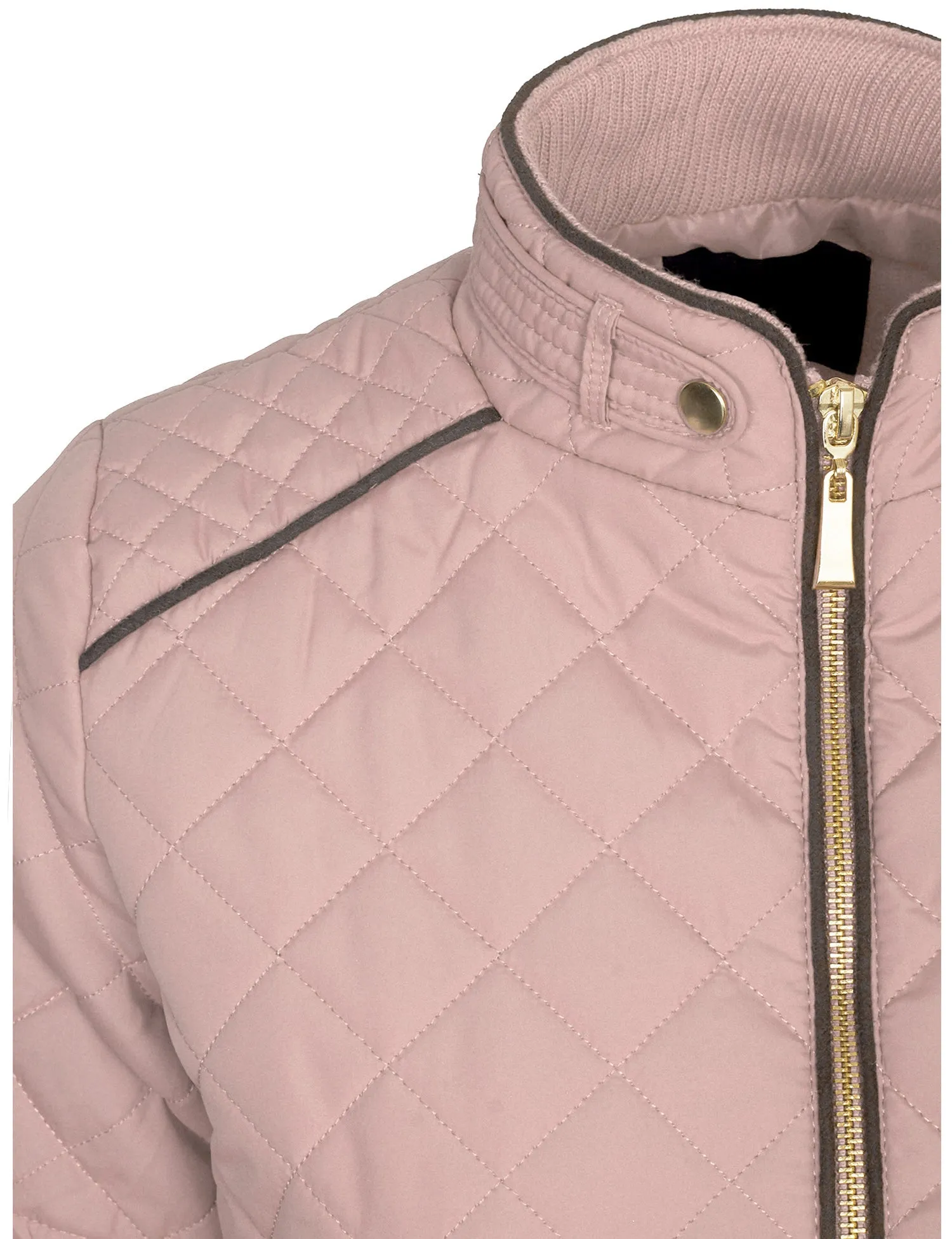 Womens Quilted Fully Lined Lightweight Zip Up Jacket S-3X