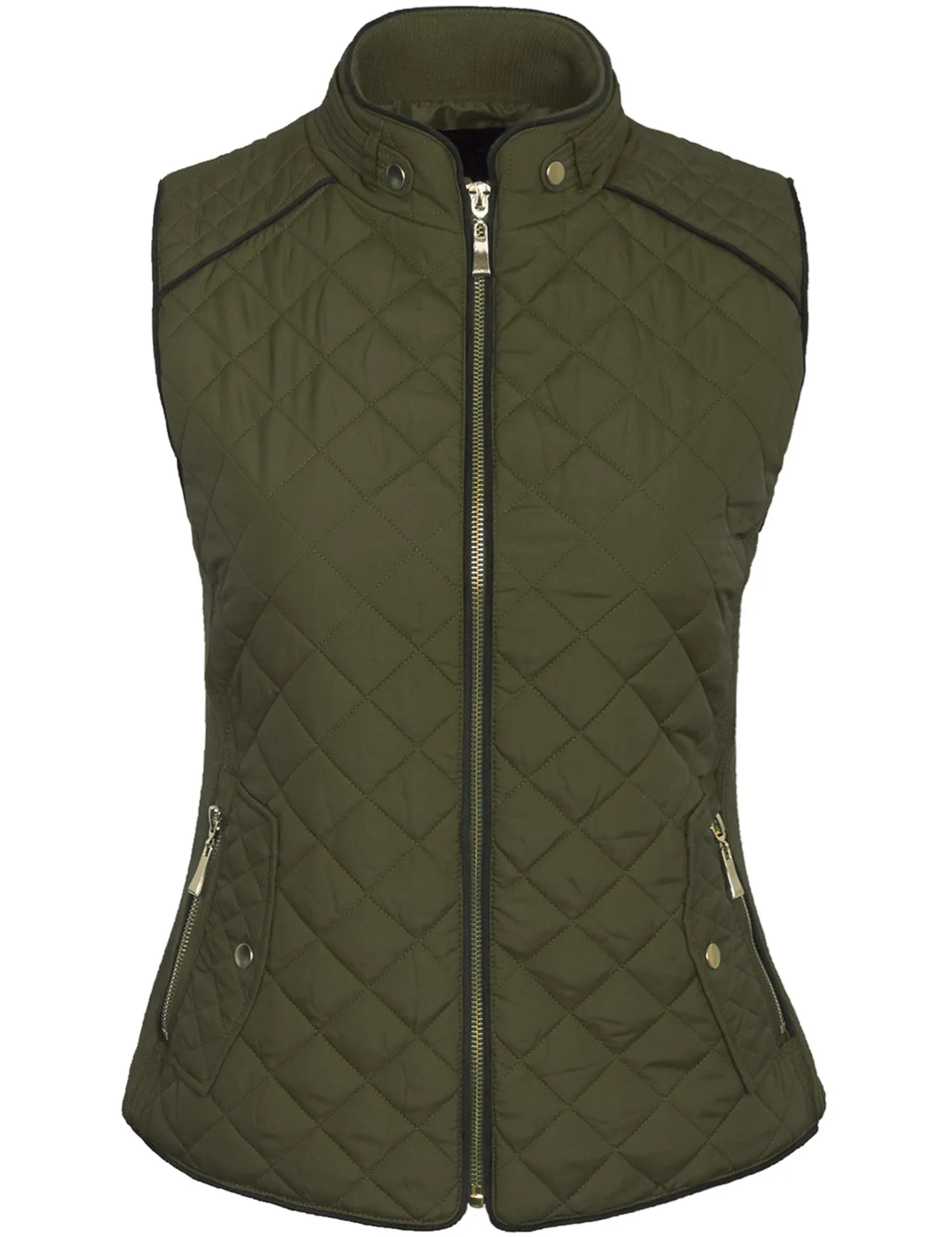 Womens Quilted Vest Fully Lined Lightweight Padded Vest Plus Size (S-3X)