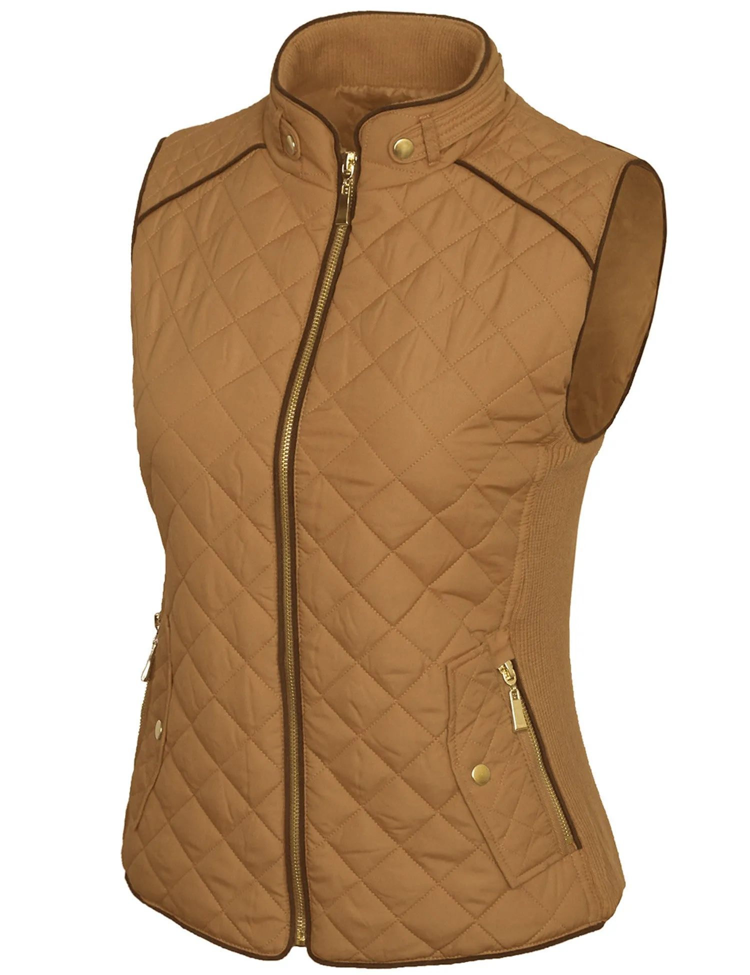 Womens Quilted Vest Fully Lined Lightweight Padded Vest Plus Size (S-3X)