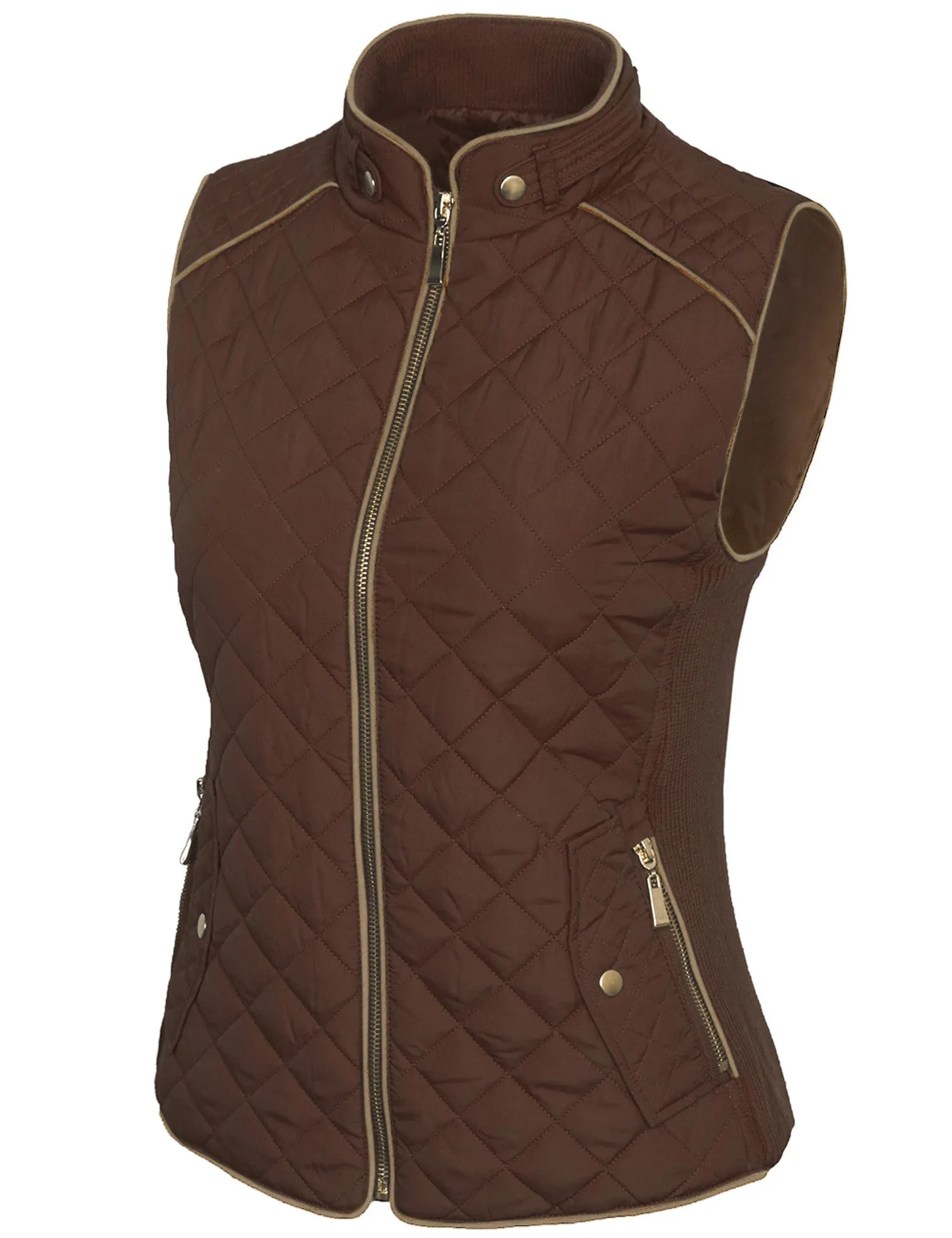 Womens Quilted Vest Fully Lined Lightweight Padded Vest Plus Size (S-3X)