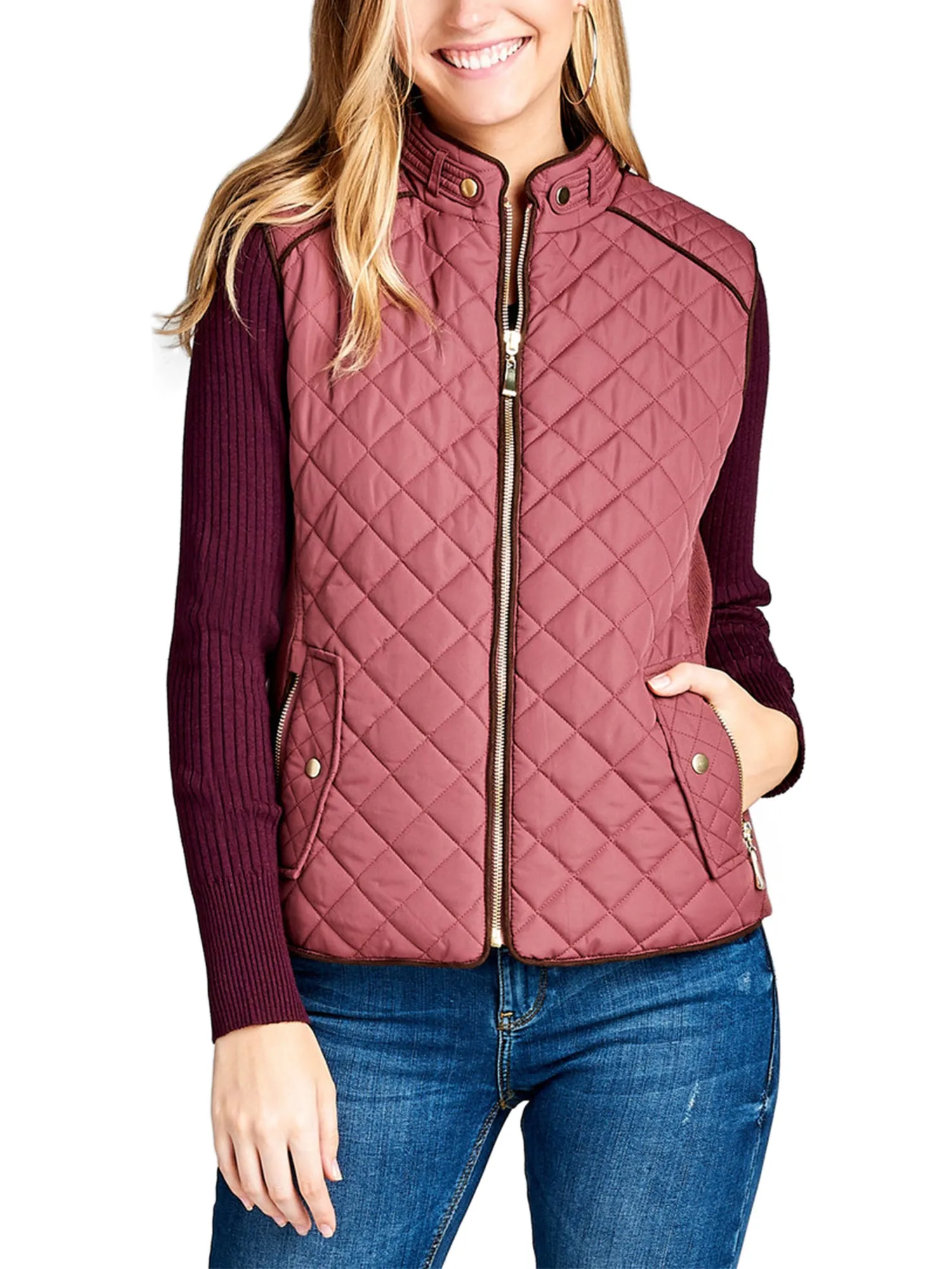 Womens Quilted Vest Fully Lined Lightweight Padded Vest Plus Size (S-3X)