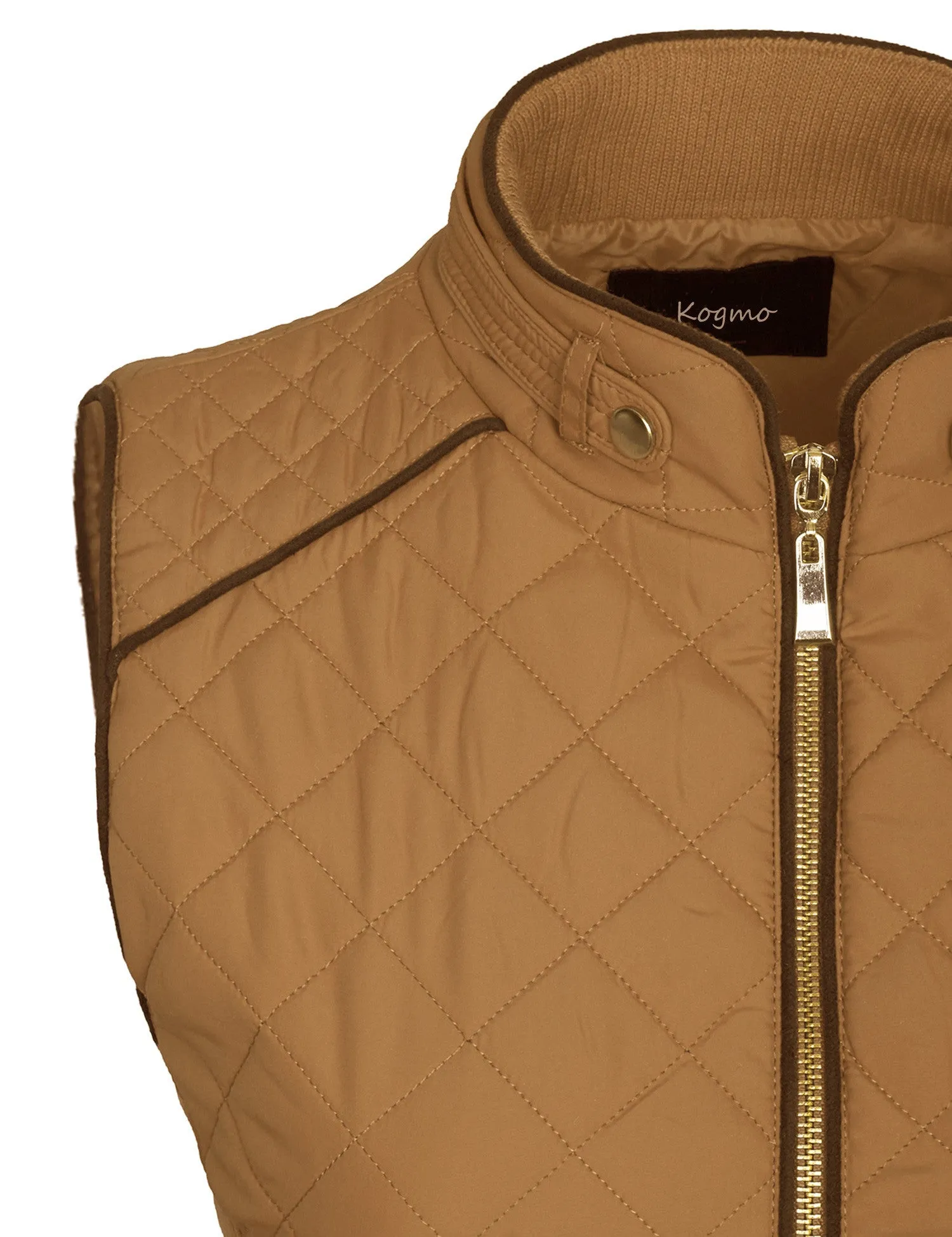 Womens Quilted Vest Fully Lined Lightweight Padded Vest Plus Size (S-3X)