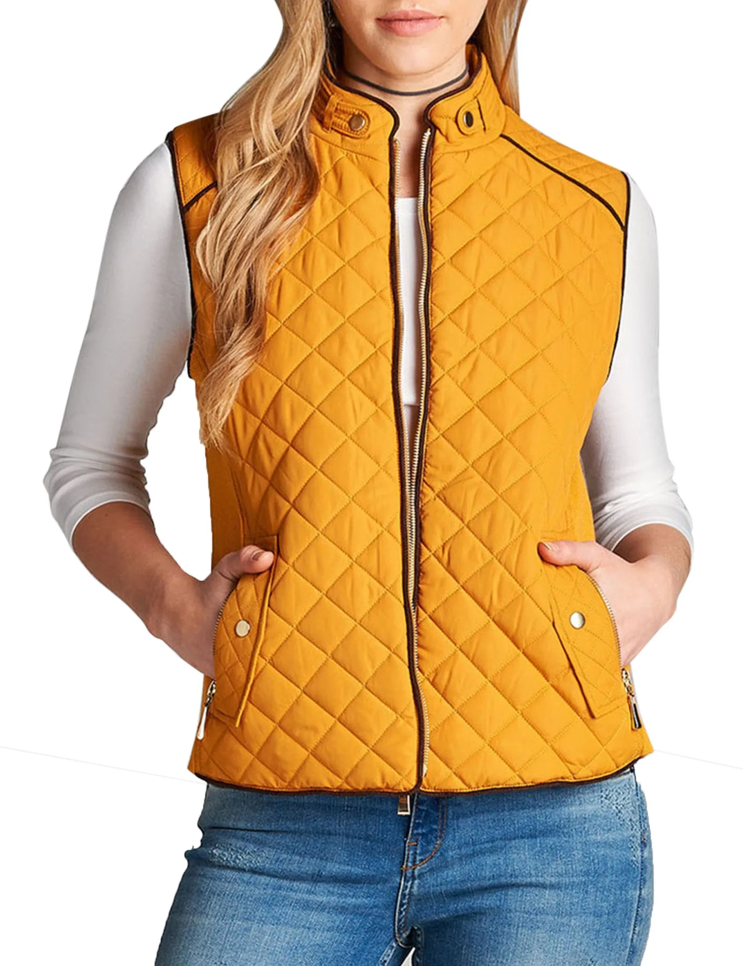 Womens Quilted Vest Fully Lined Lightweight Padded Vest Plus Size (S-3X)