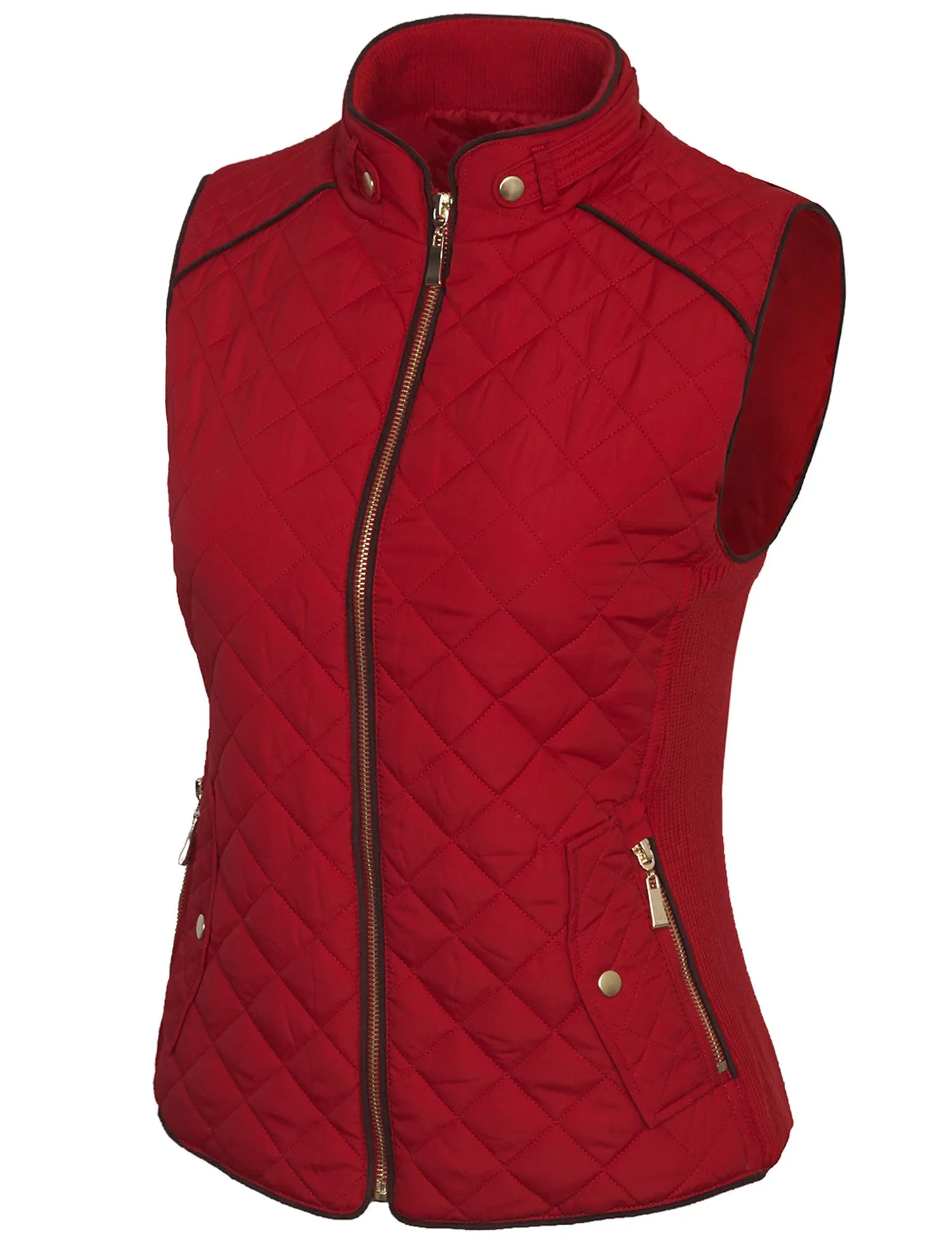 Womens Quilted Vest Fully Lined Lightweight Padded Vest Plus Size (S-3X)