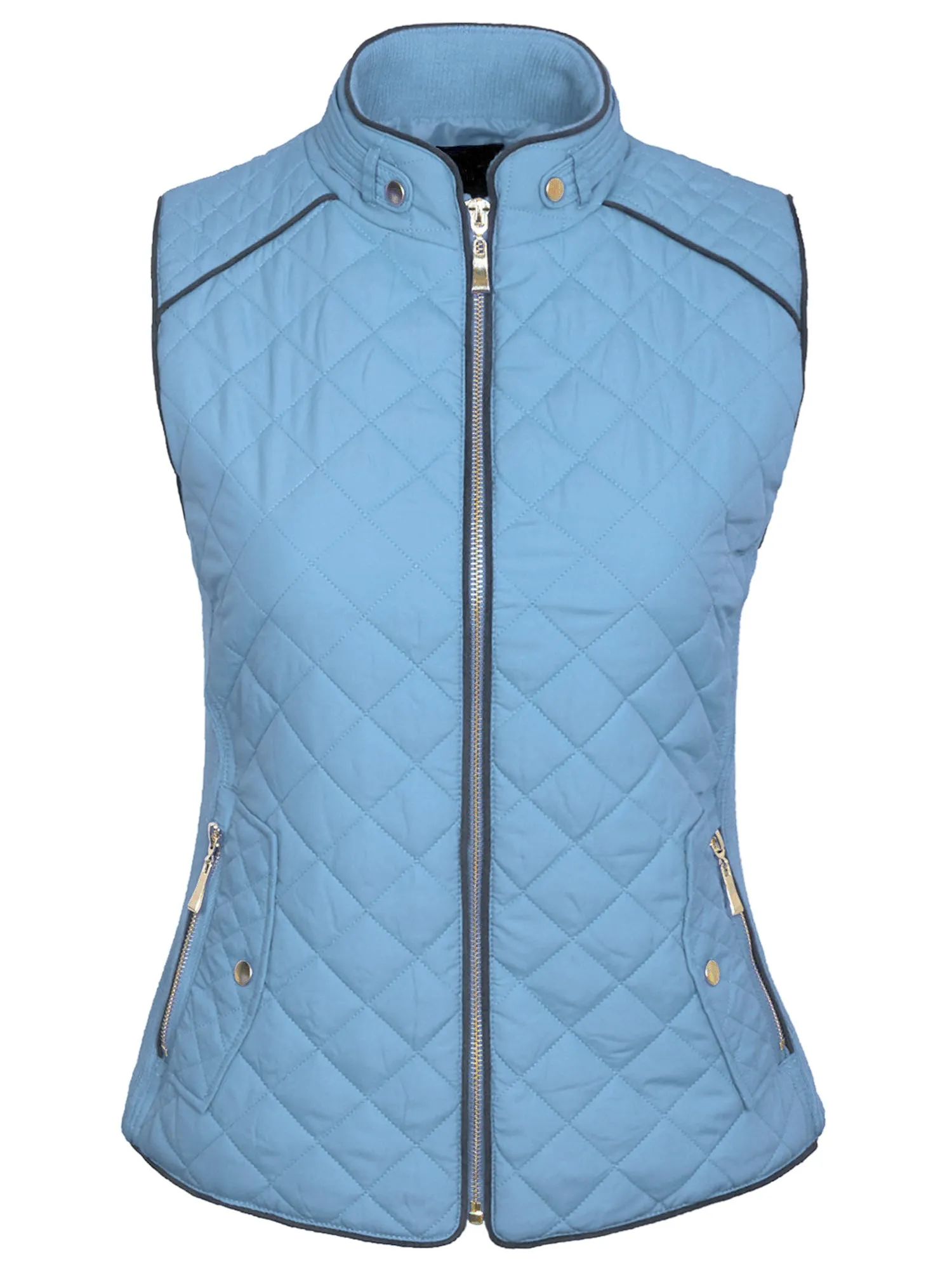 Womens Quilted Vest Fully Lined Lightweight Padded Vest Plus Size (S-3X)