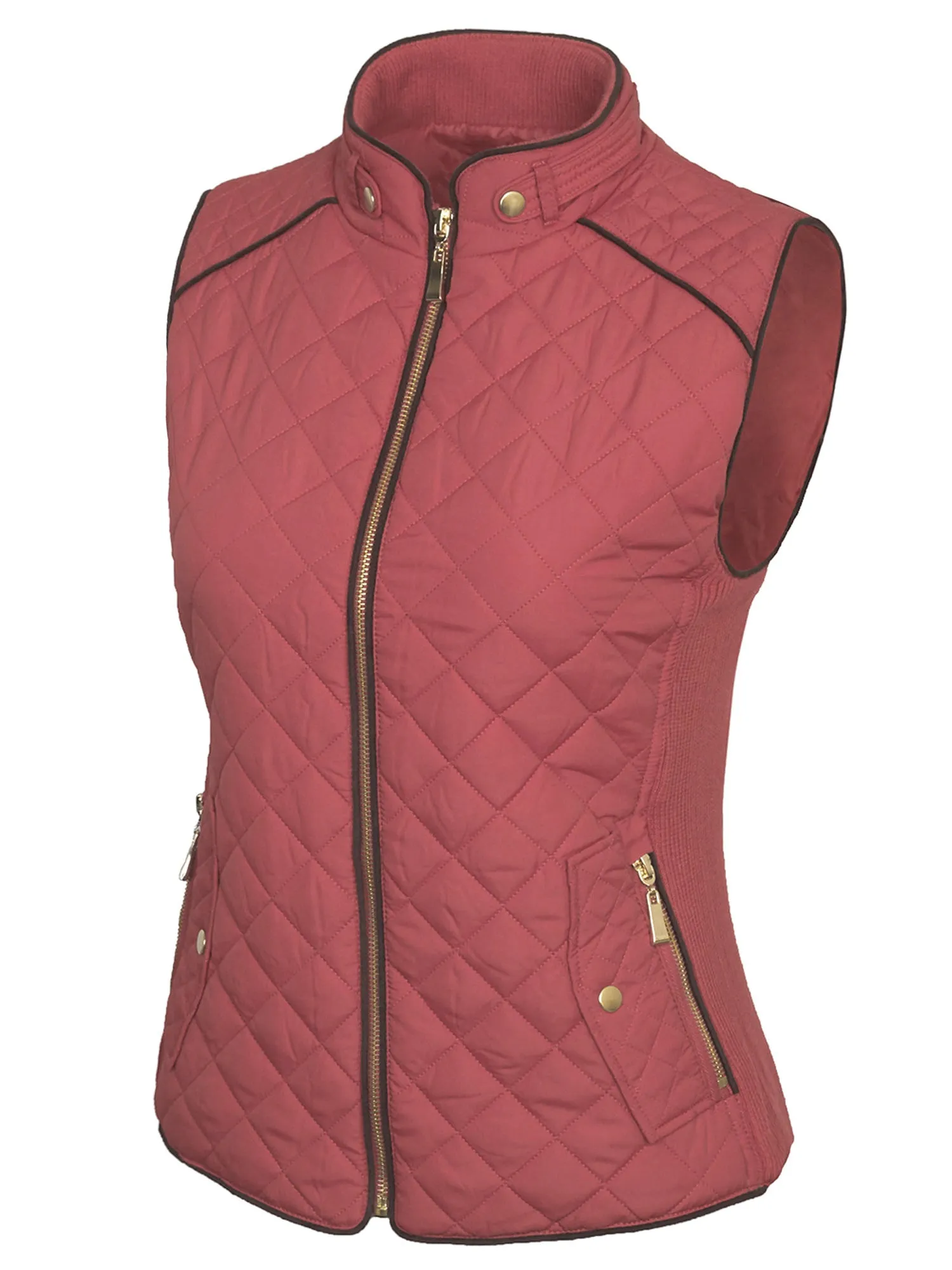 Womens Quilted Vest Fully Lined Lightweight Padded Vest Plus Size (S-3X)