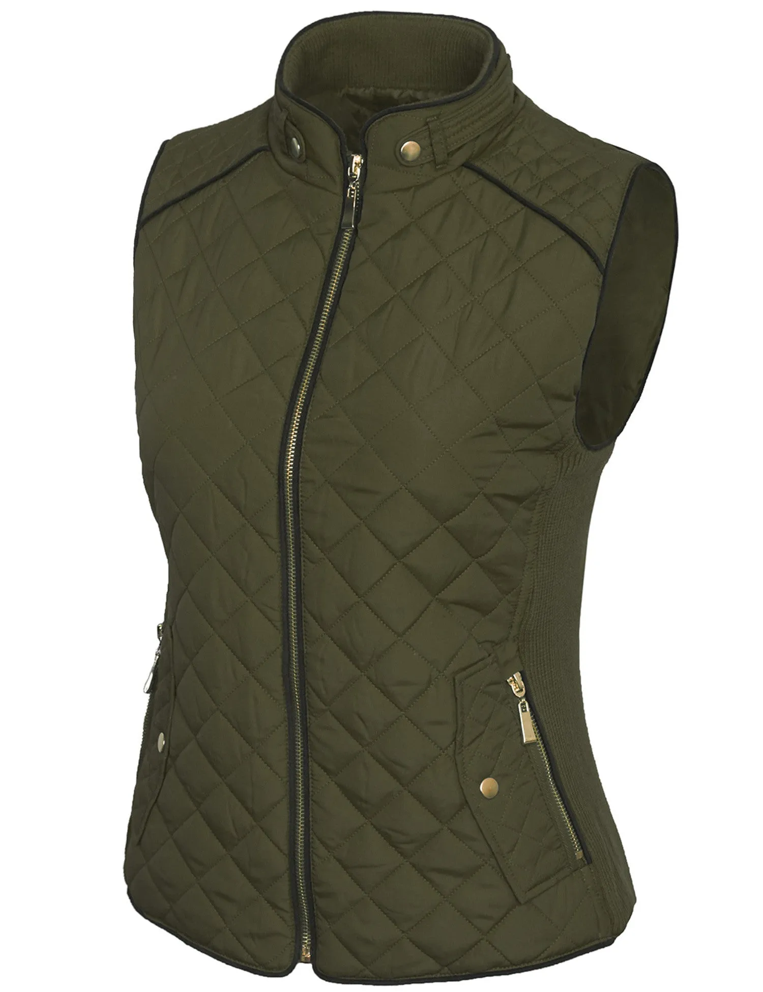 Womens Quilted Vest Fully Lined Lightweight Padded Vest Plus Size (S-3X)