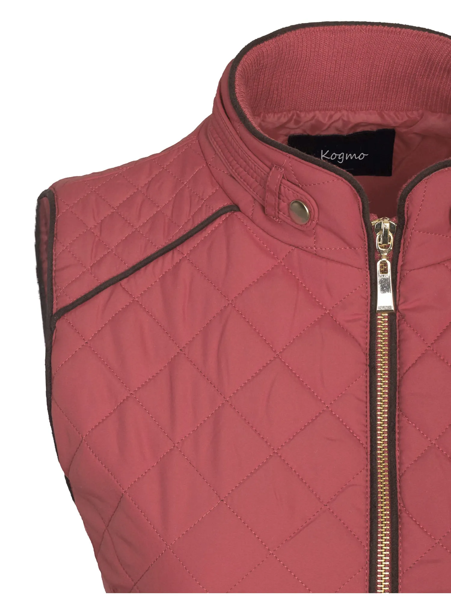 Womens Quilted Vest Fully Lined Lightweight Padded Vest Plus Size (S-3X)