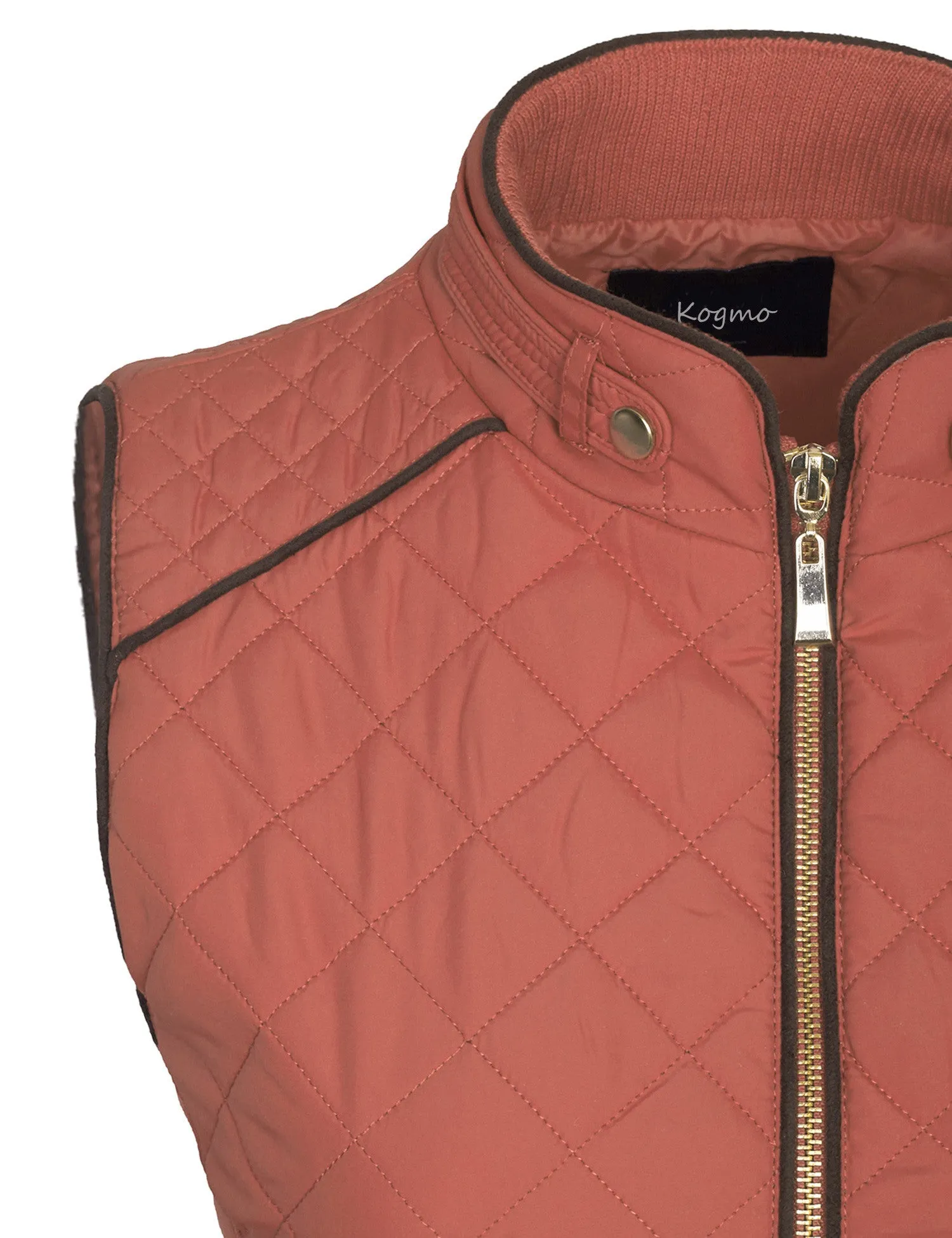 Womens Quilted Vest Fully Lined Lightweight Padded Vest Plus Size (S-3X)