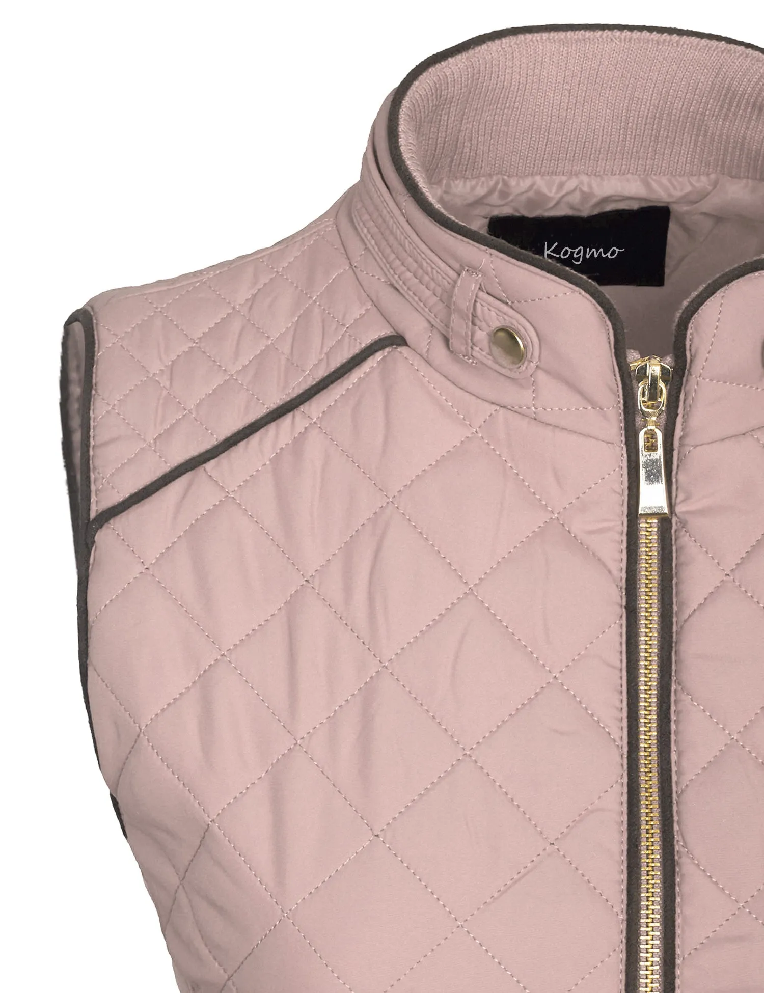 Womens Quilted Vest Fully Lined Lightweight Padded Vest Plus Size (S-3X)