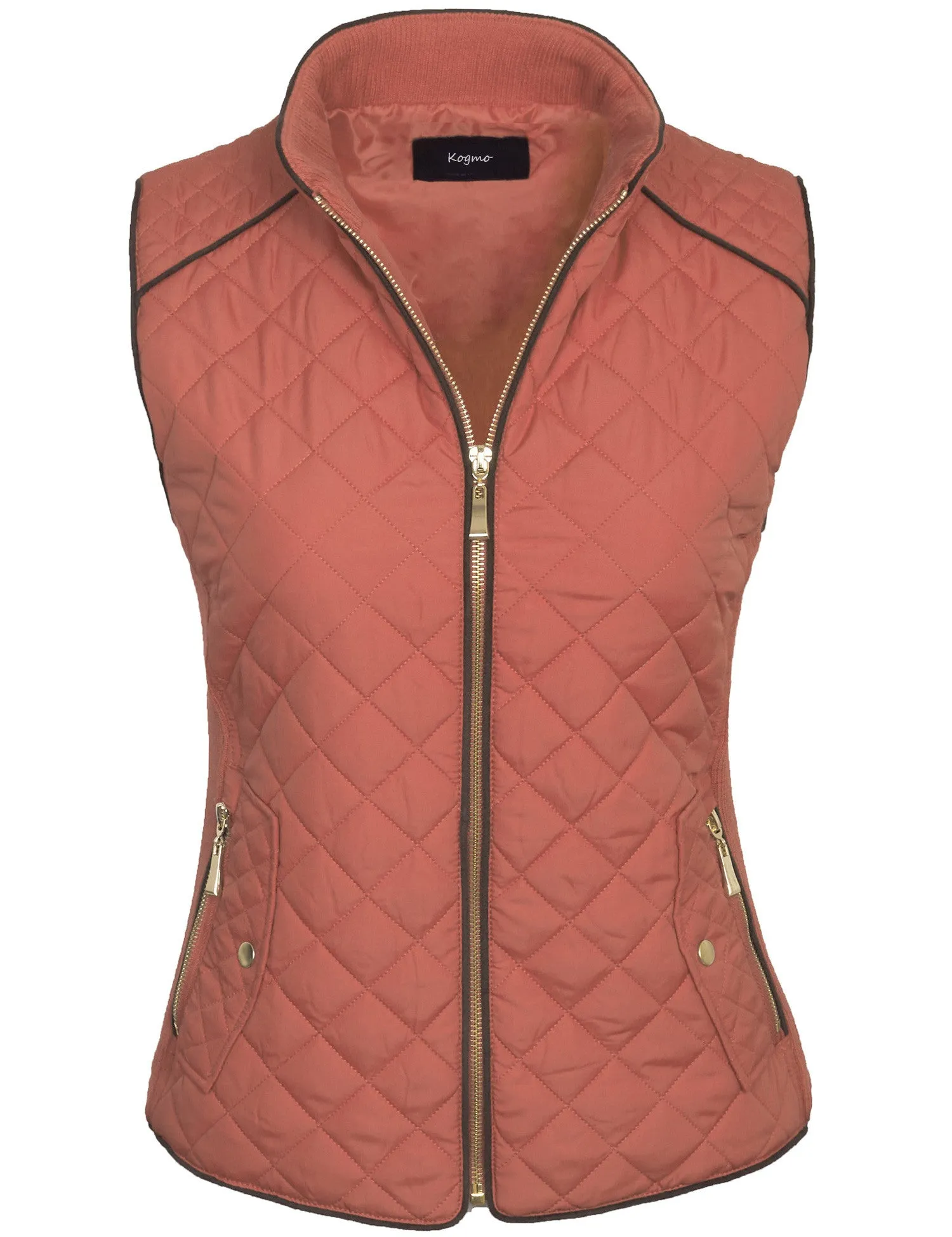 Womens Quilted Vest Fully Lined Lightweight Padded Vest Plus Size (S-3X)