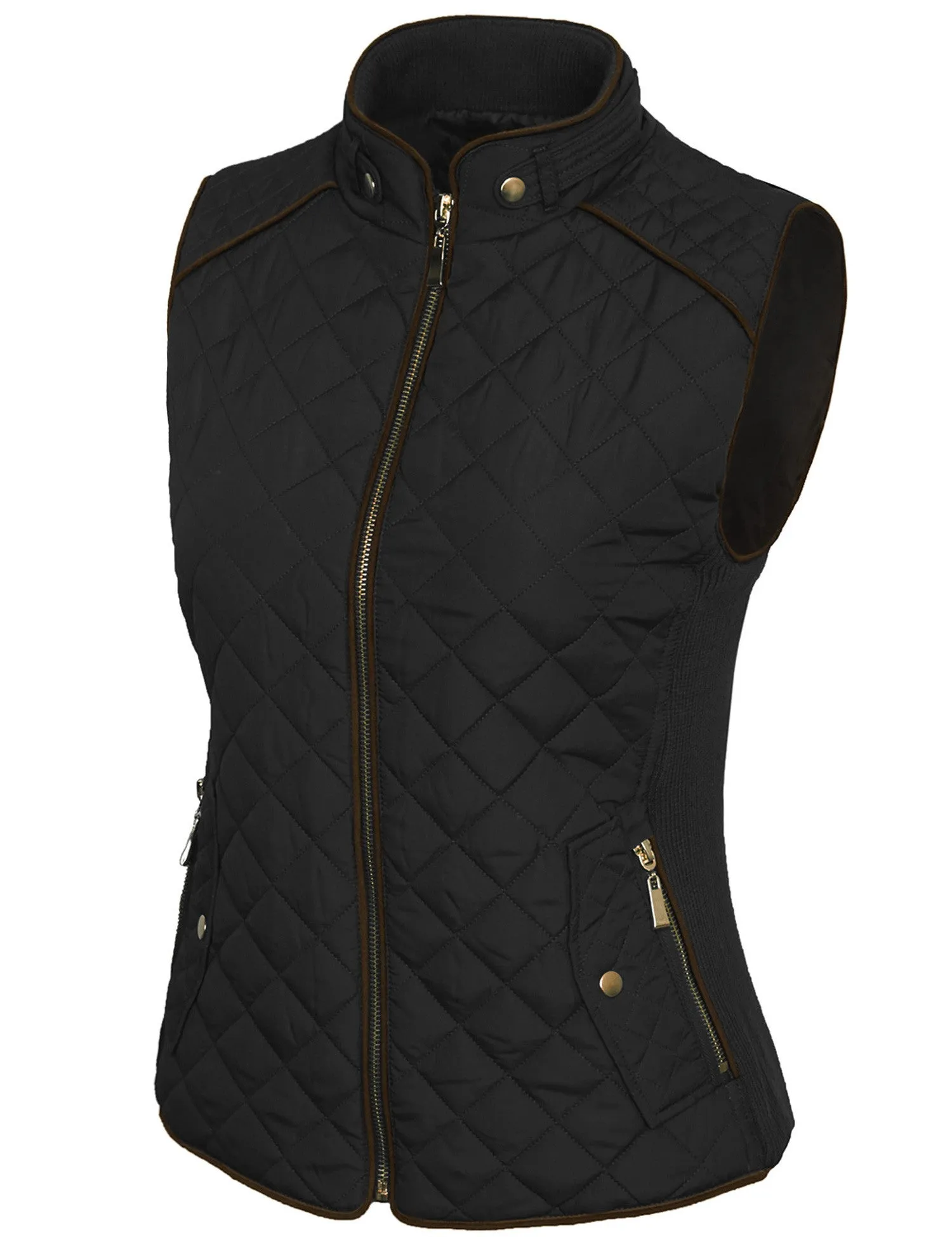 Womens Quilted Vest Fully Lined Lightweight Padded Vest Plus Size (S-3X)