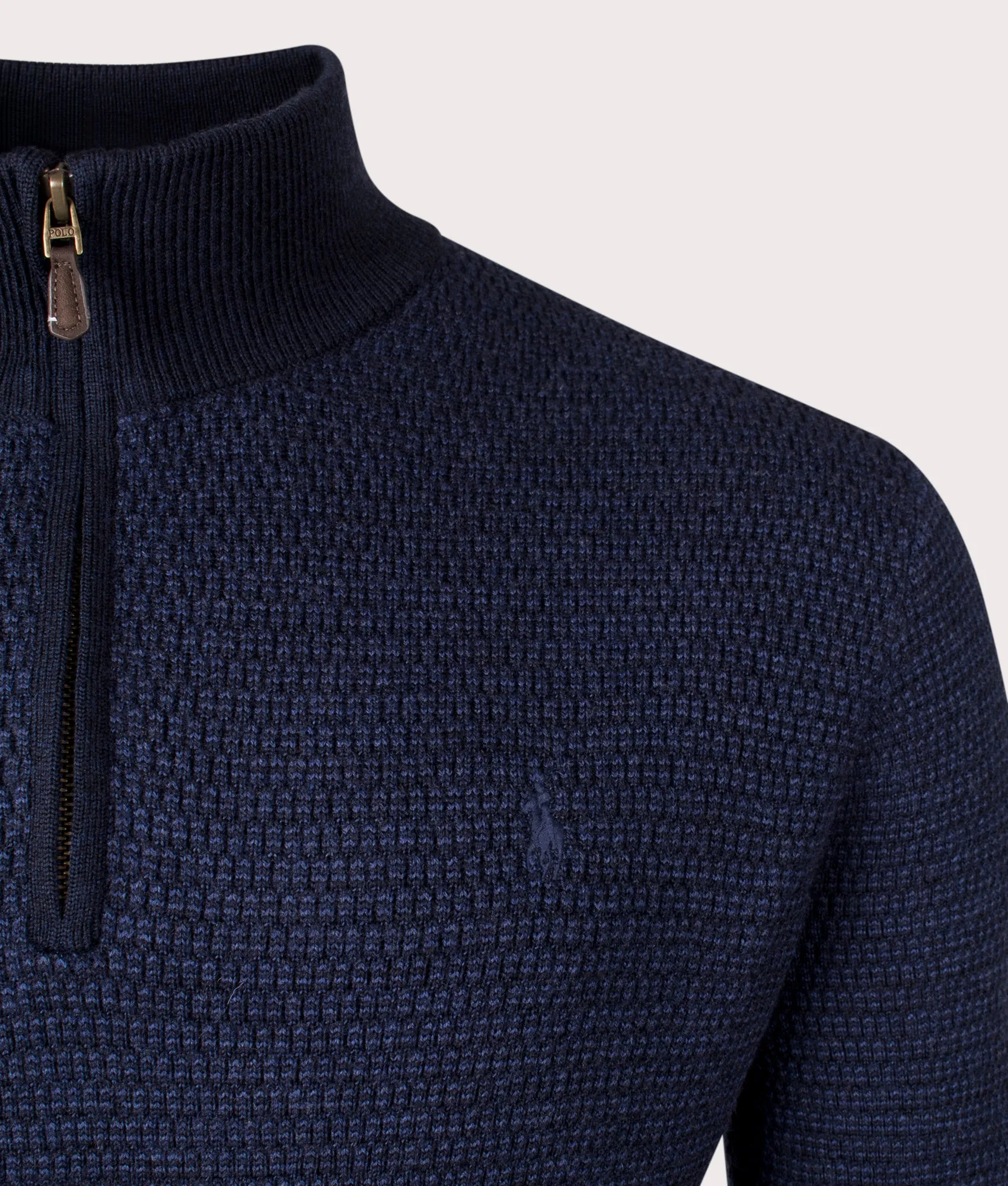 Wool Quarter Zip Turtleneck Jumper