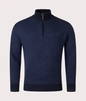 Wool Quarter Zip Turtleneck Jumper