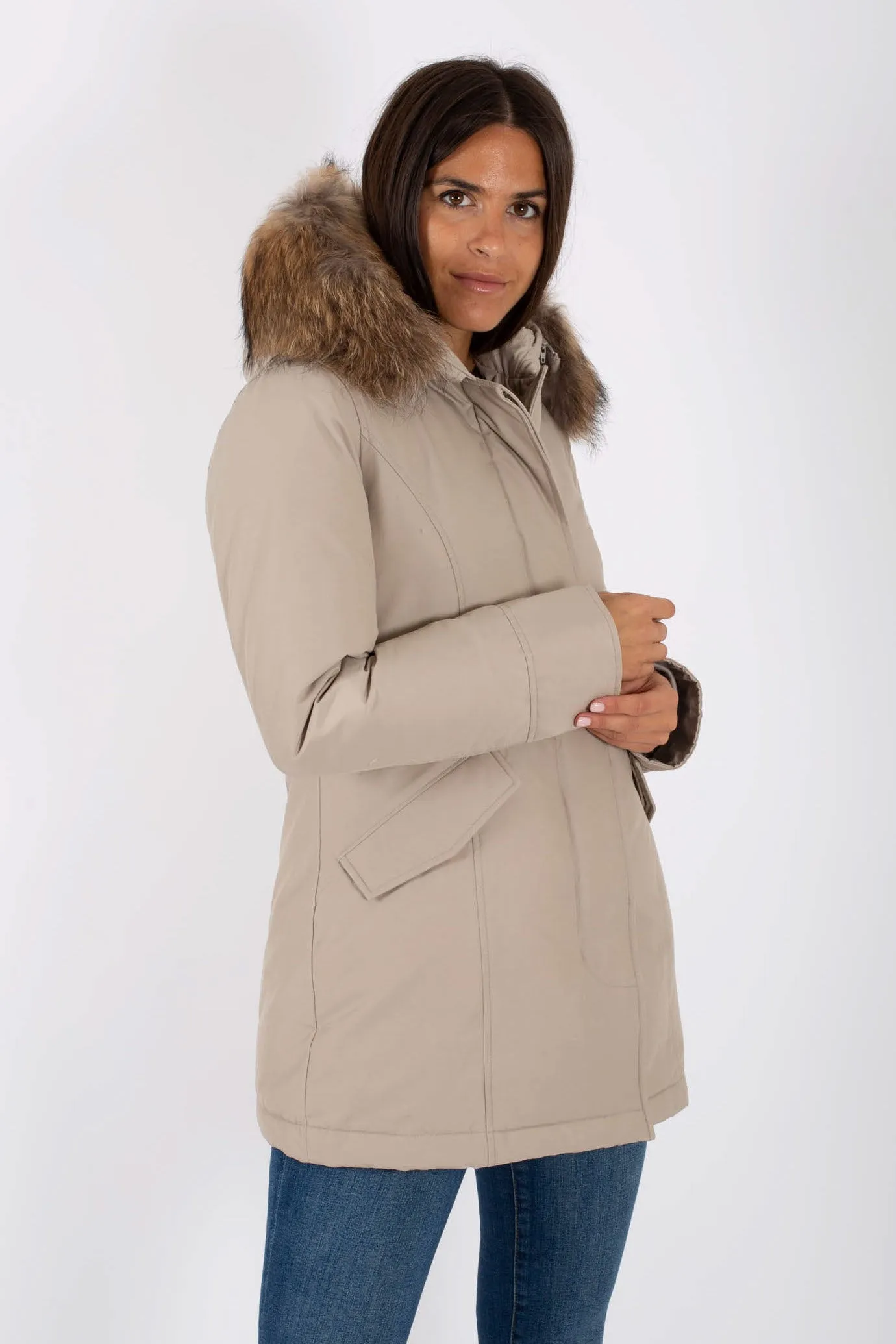 Woolrich Arctic Parka 2 Tasche Grigio Donna