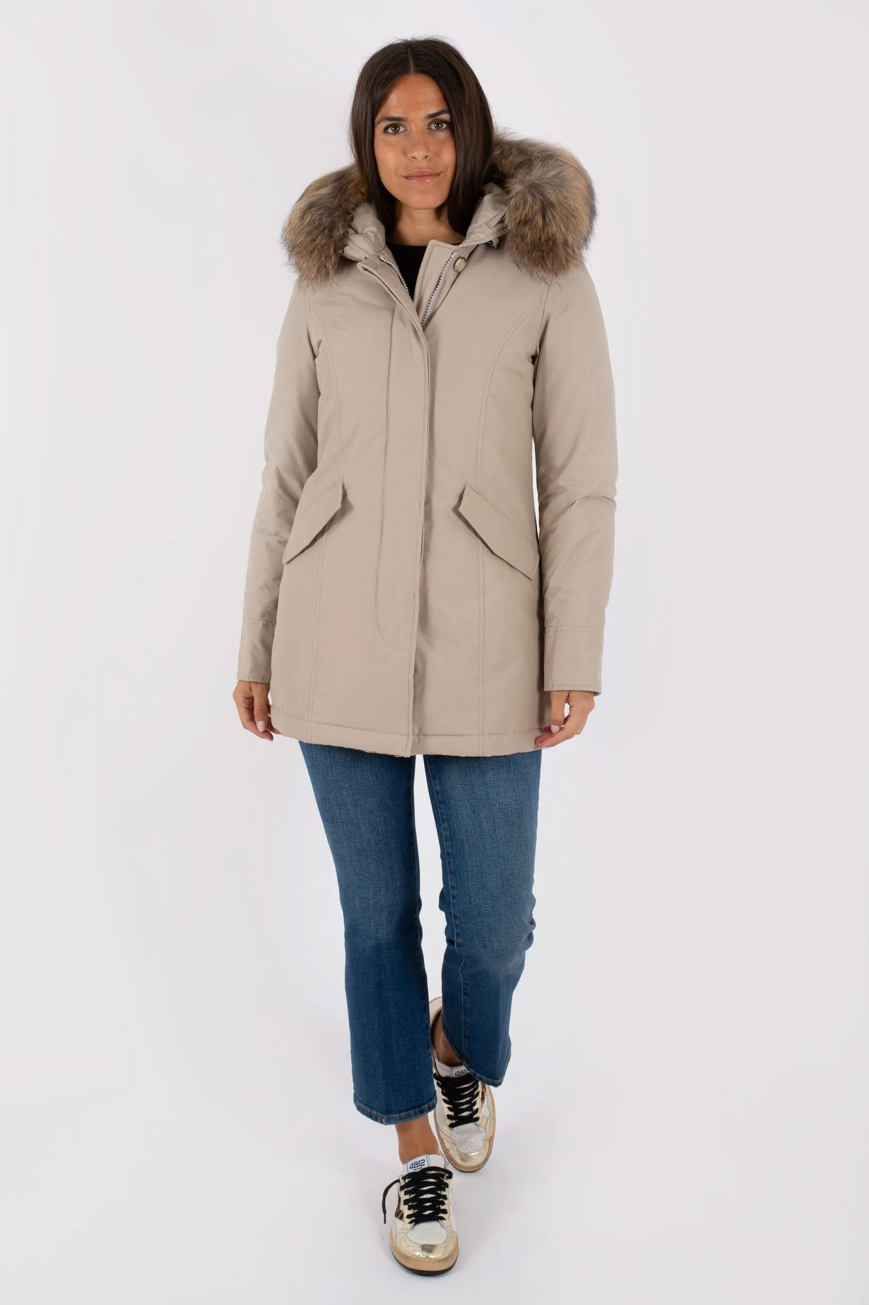 Woolrich Arctic Parka 2 Tasche Grigio Donna