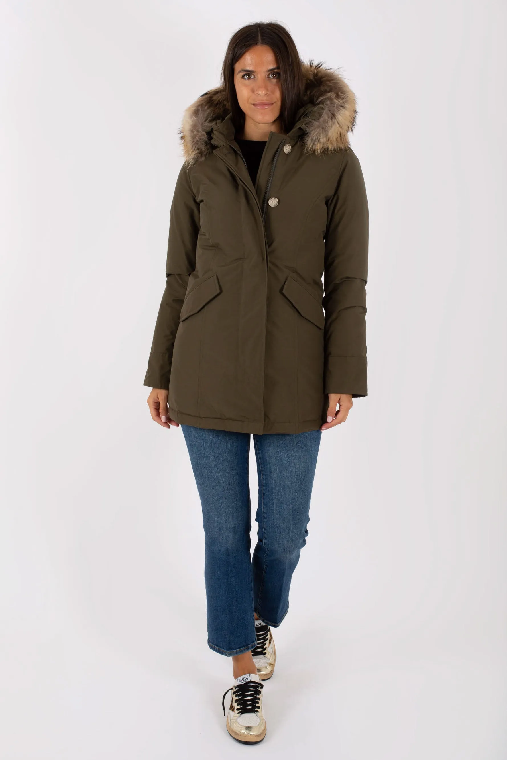 Woolrich Arctic Parka 2 Tasche Verde Donna