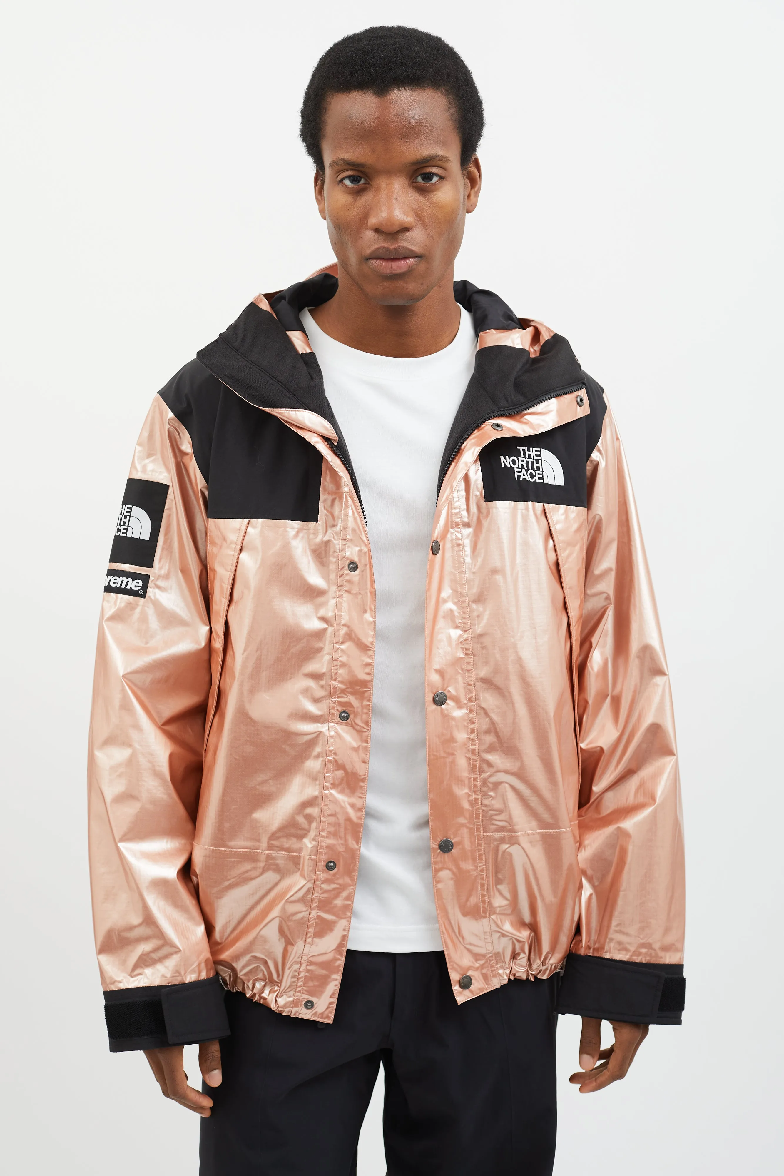 X North Face 2018 Rose Gold Metallic Mountain Parka