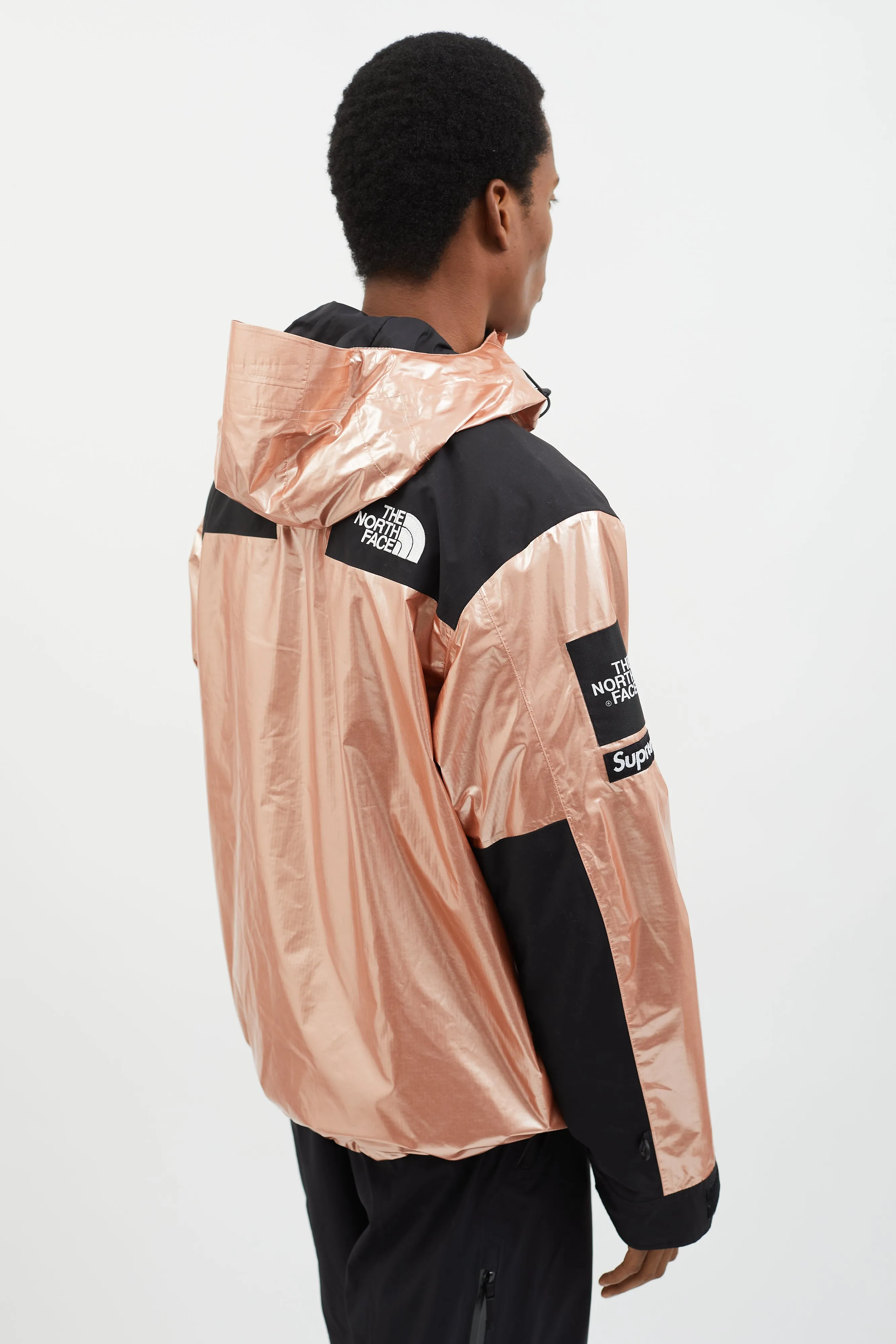 X North Face 2018 Rose Gold Metallic Mountain Parka