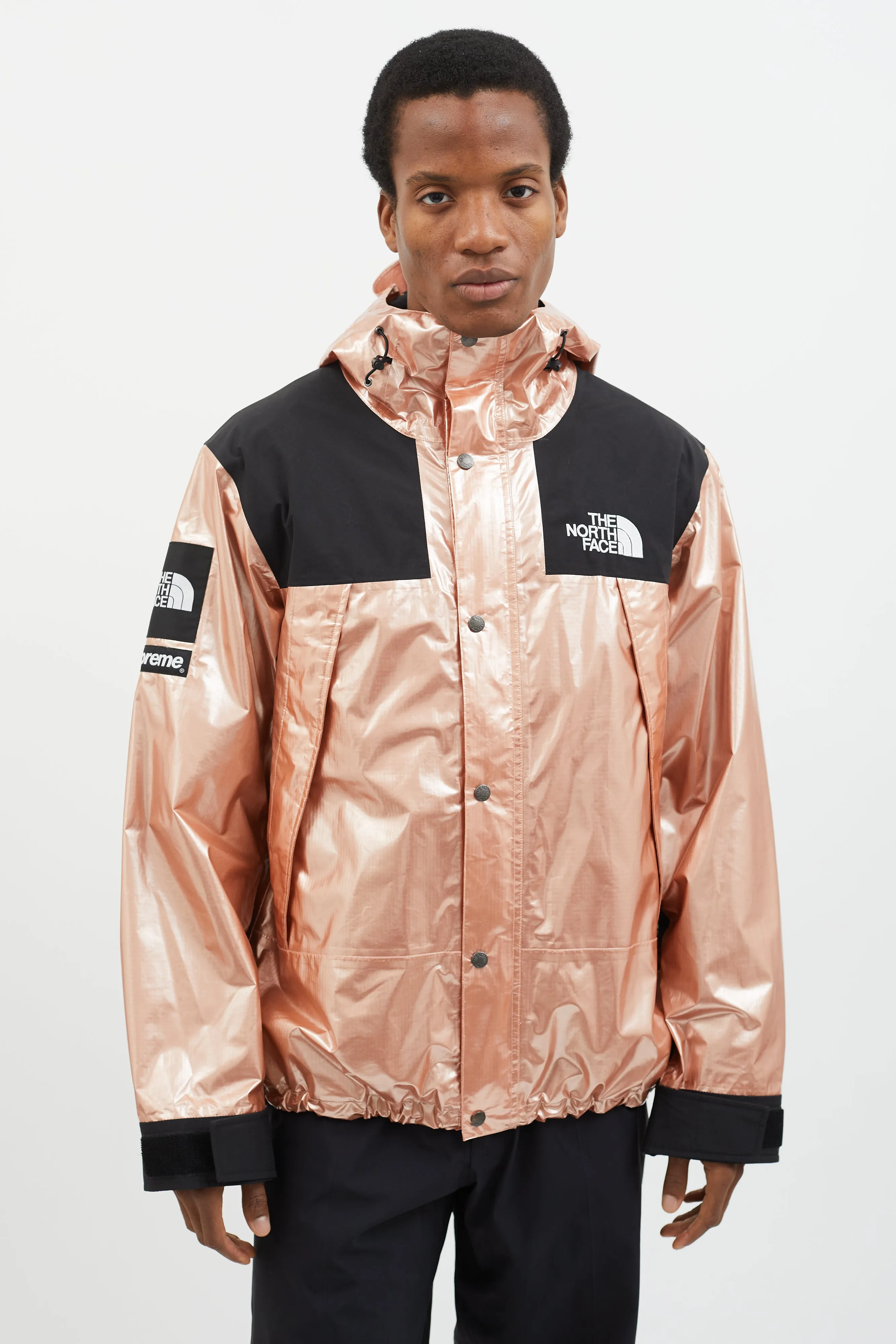 X North Face 2018 Rose Gold Metallic Mountain Parka