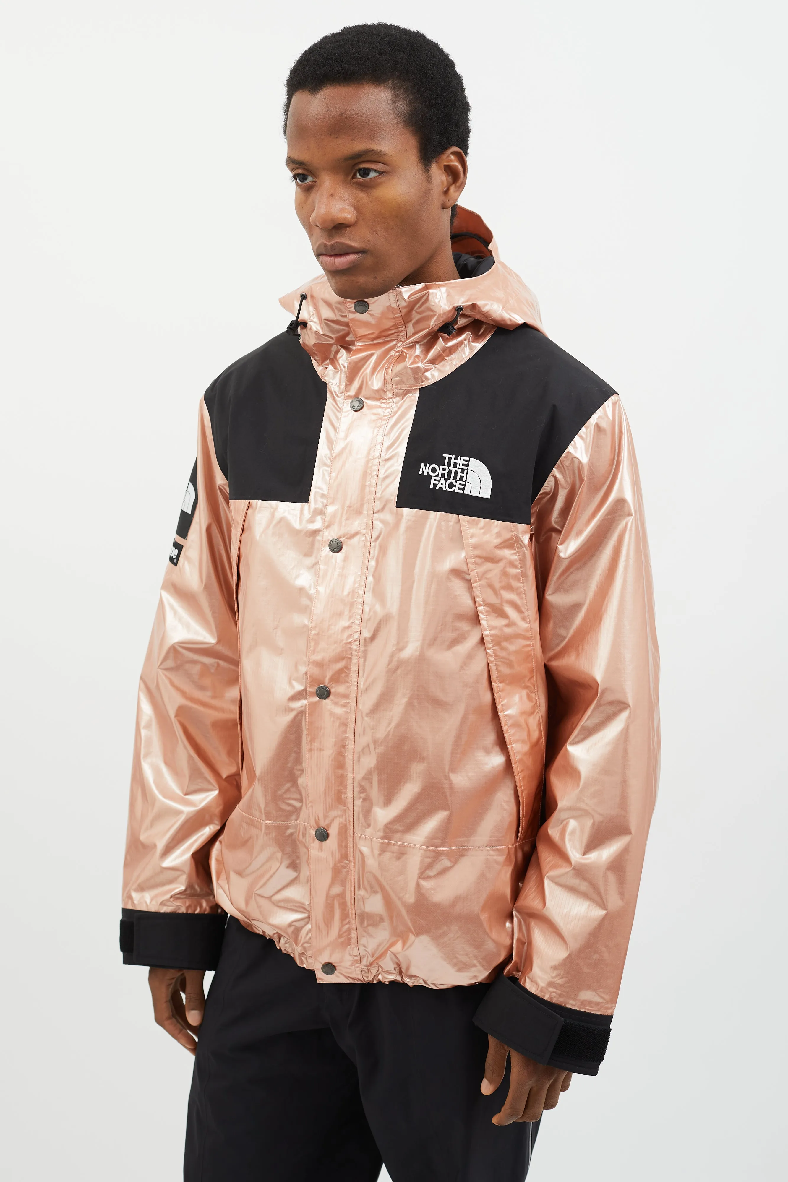 X North Face 2018 Rose Gold Metallic Mountain Parka