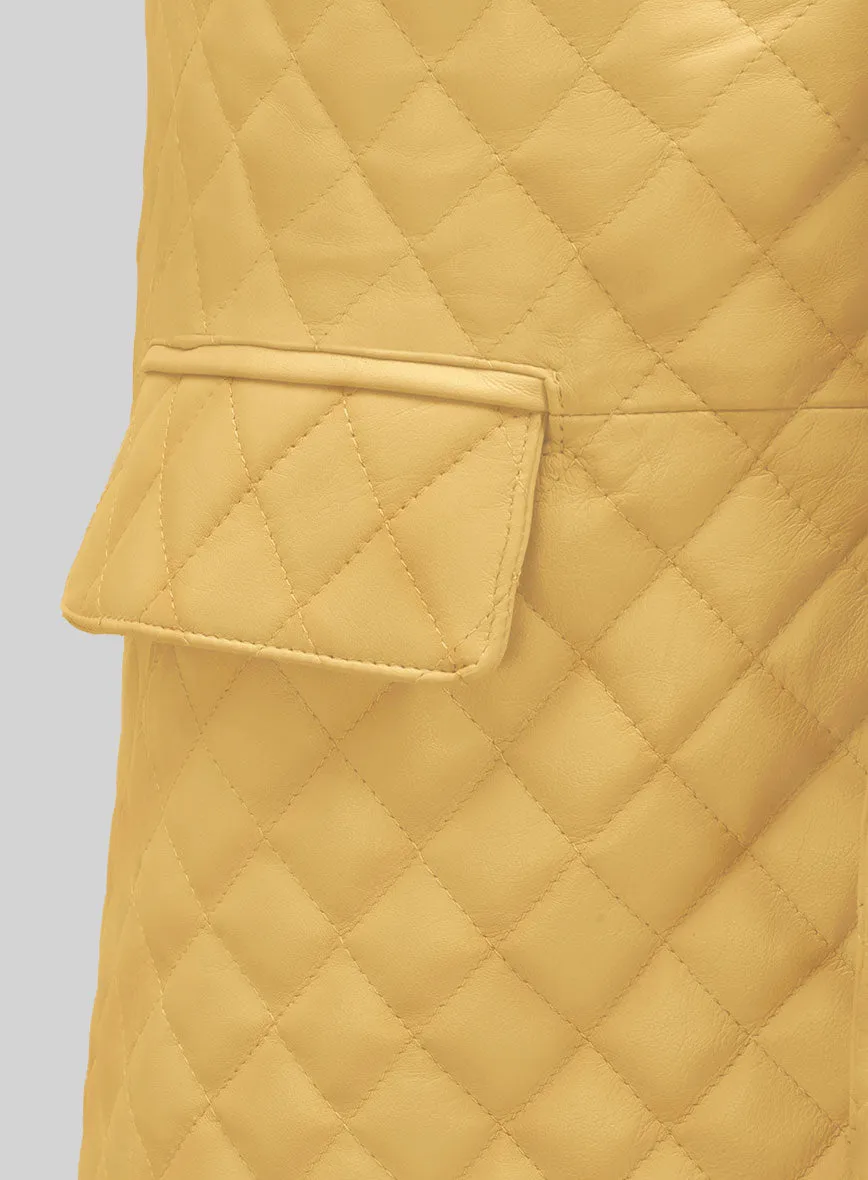 Yellow Bocelli Quilted Leather Blazer