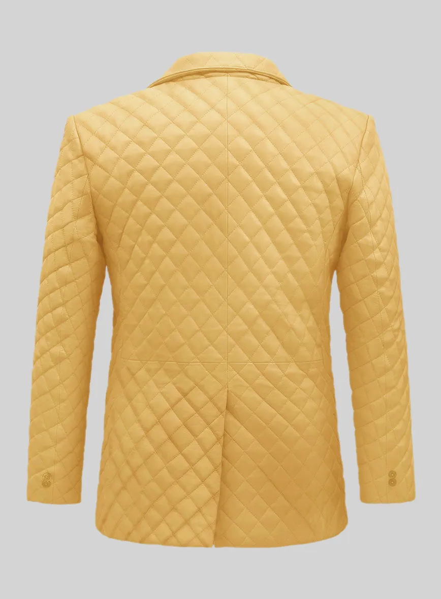 Yellow Bocelli Quilted Leather Blazer