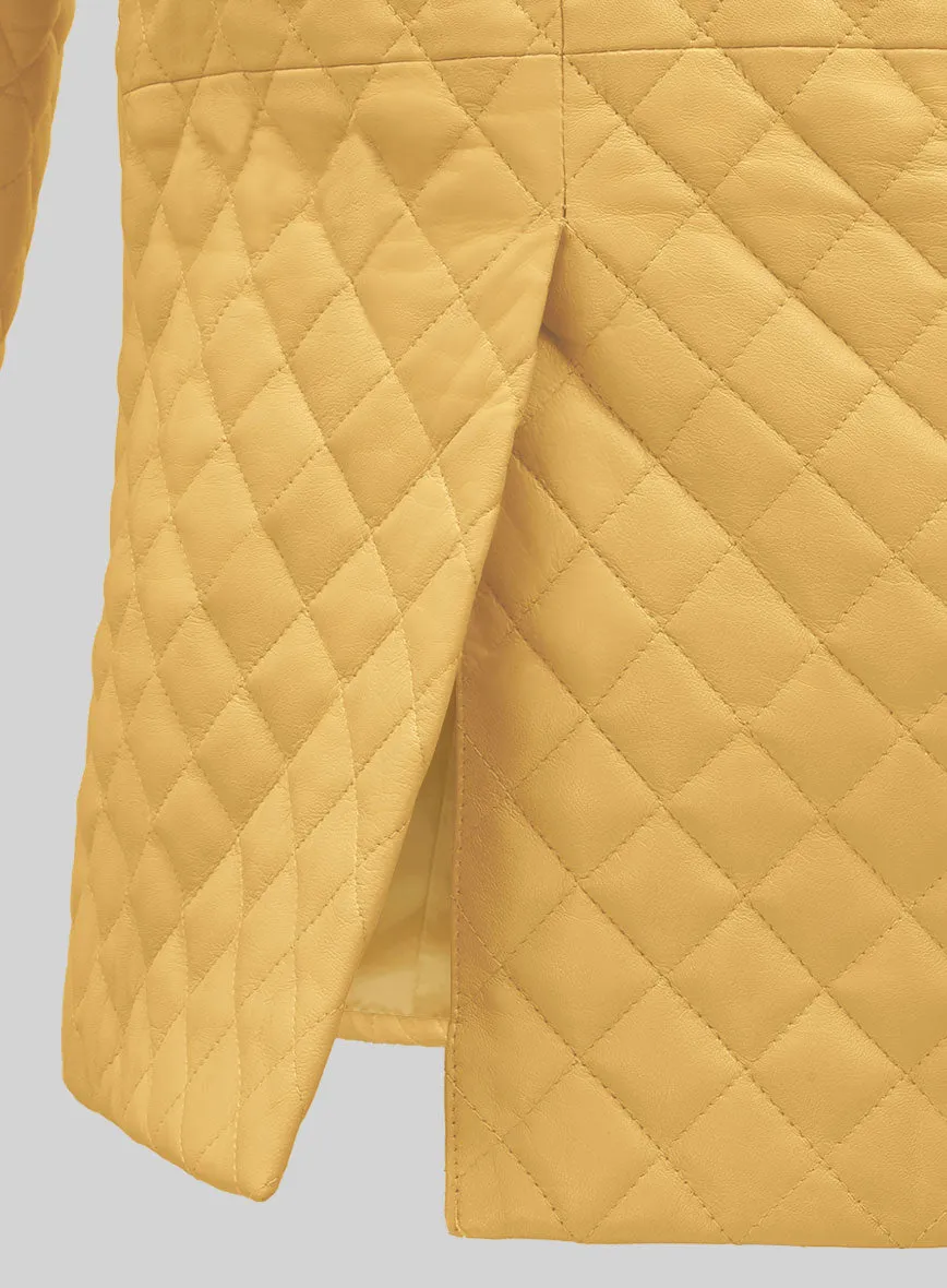 Yellow Bocelli Quilted Leather Blazer