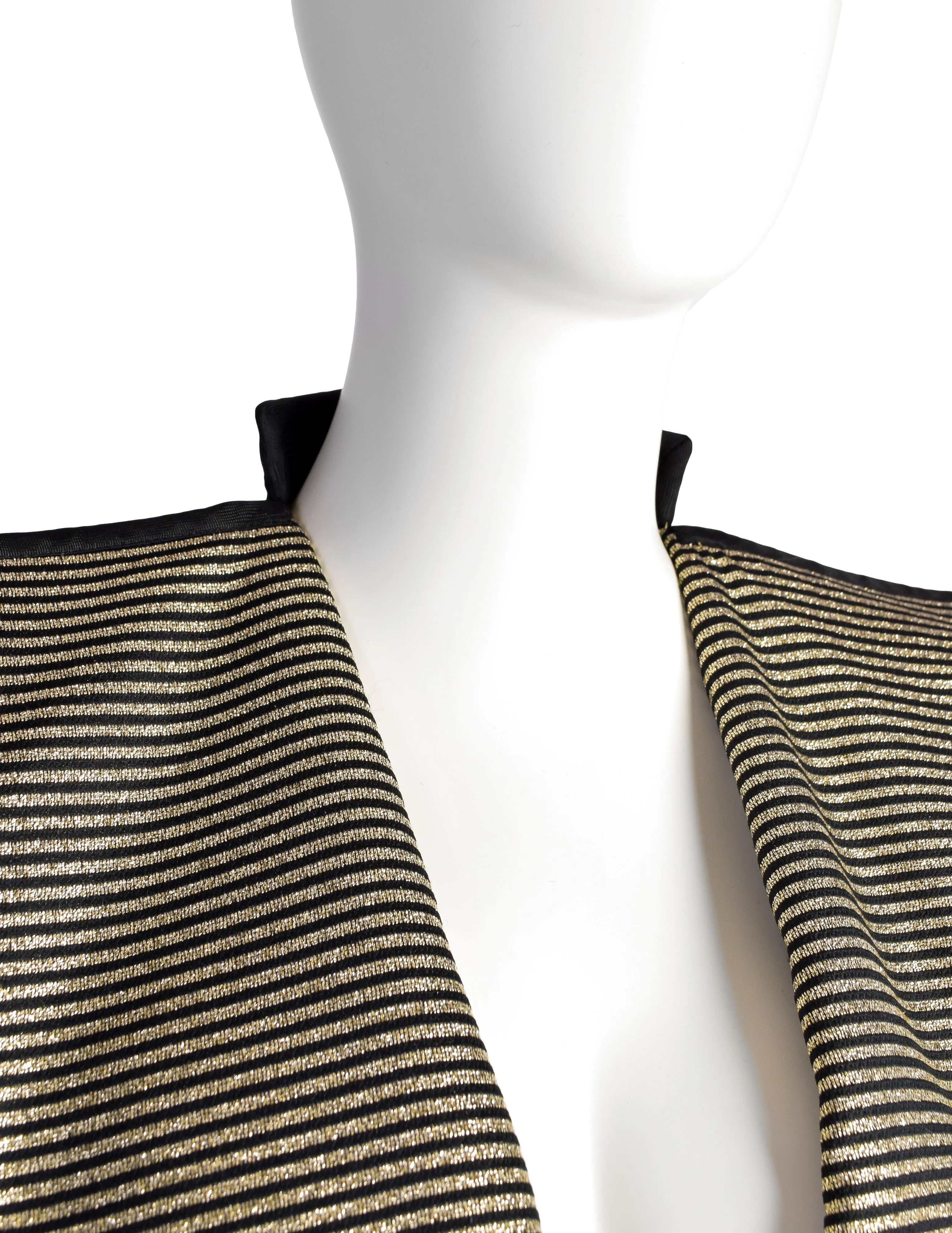 Yves Saint Laurent Vintage AW 1981 Black Gold Wide Lapel Cropped Jacket